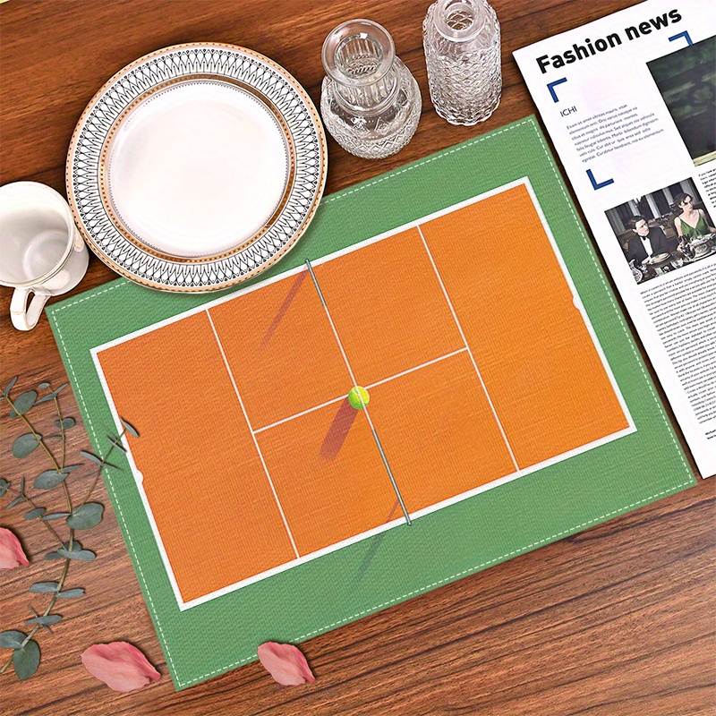 리넨 플레이스매트 테니스 코트 스포츠 라켓 볼 디자인  - Badminton House 리뷰 및 가격