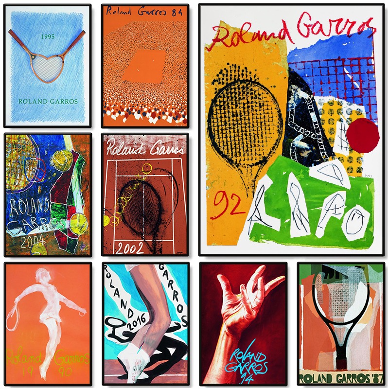 현대 테니스 게임 포스터 빈티지 R-롤랜드 G-가로스  - Badminton Quotes 리뷰 및 가격