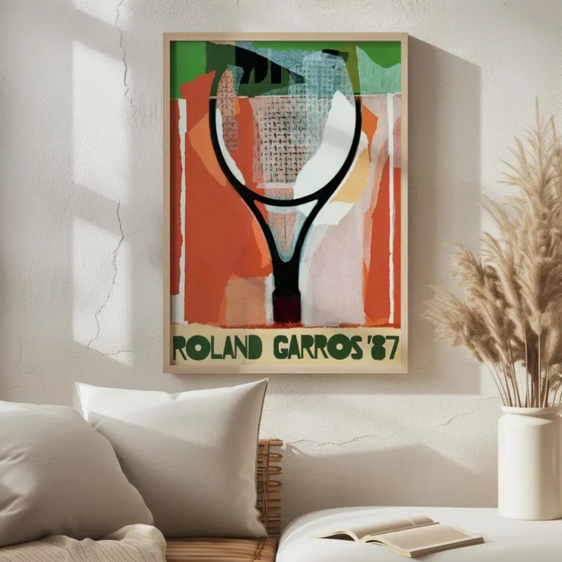 현대 테니스 게임 포스터 빈티지 R-롤랜드 G-가로스  - Badminton Quotes 리뷰 및 가격