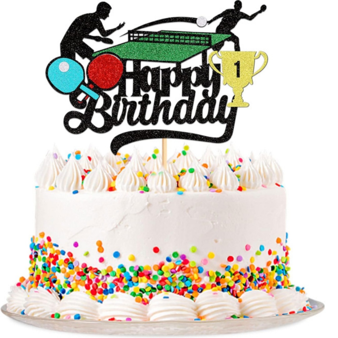 탁구 케이크 토퍼 생일 축하 표시 케이크 장식 소년 남 - Badminton Quotes 리뷰 및 가격
