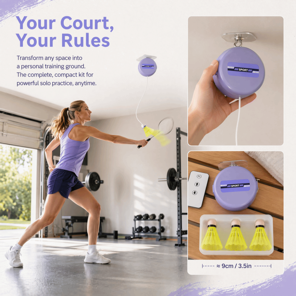 8개 천장형 배드민턴 트레이너 스냅 버튼 높이 조절 가 - Badminton Rebound Trainer 리뷰 및 가격