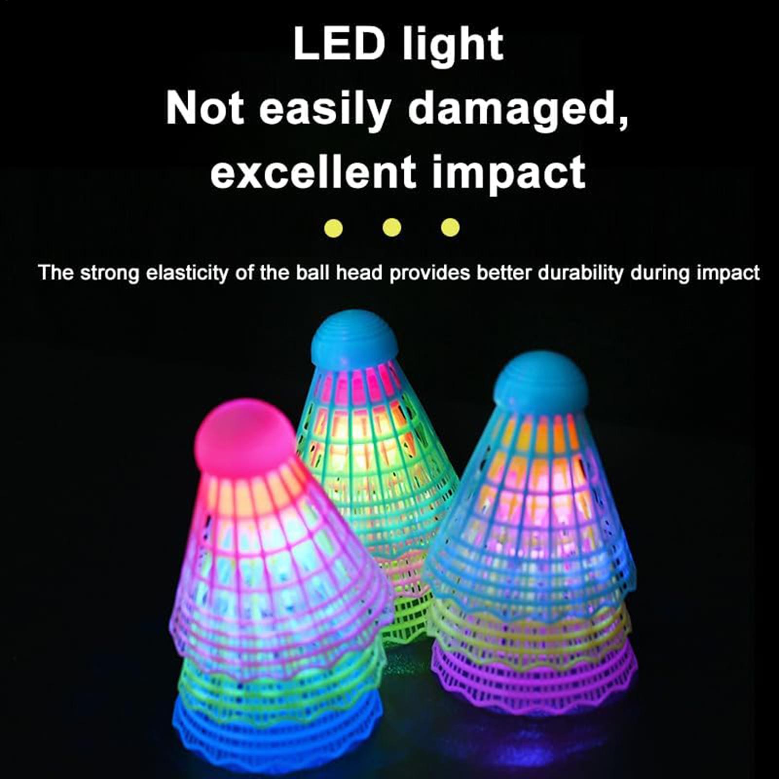 3pcs LED 배드민턴 셔틀콕 다채로운 조명 나일론  - Badminton Bwf 리뷰 및 가격